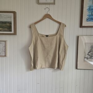 Express Nwt Beige Linen Sleeveless Women's Boxy Tank Top